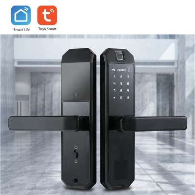 Hidden Key Hole Biometric Fingerprint Smart Door Handle Lock