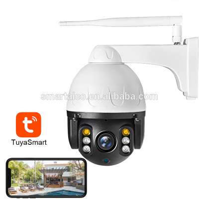 Tuya Smart auto tracking HD1080P IP66 outdoor wifi ptz camera Cloud storage color night vision wireless IP camera