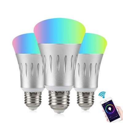 110V to 240V RGB Color Changing E27 E26 Base 7W Smart WiFi LED Light Bulb