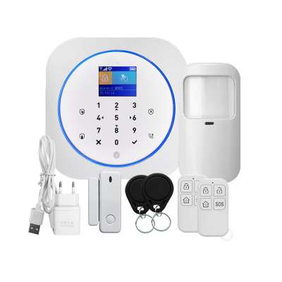 Tuya Alarm Wifi and GSM System Wireless 433MHz Frequency Security Alarm System with TFT LCD Touch Keyboard