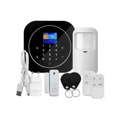 Tuya Alarm System with LCD Touch Keyboard Wireless 433MHz Home Wifi & GSM Siren Alarm System