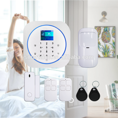 GSM Alarm System Wireless 433MHz Frequency Home Burglar Security Alarm for Android&iOS System with TFT LCD Touch Keyboard