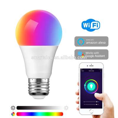 7W Compatible with Amazon Alexa and Google Assistant E27 E26 RGB Music LED Wifi Tuya Smart light